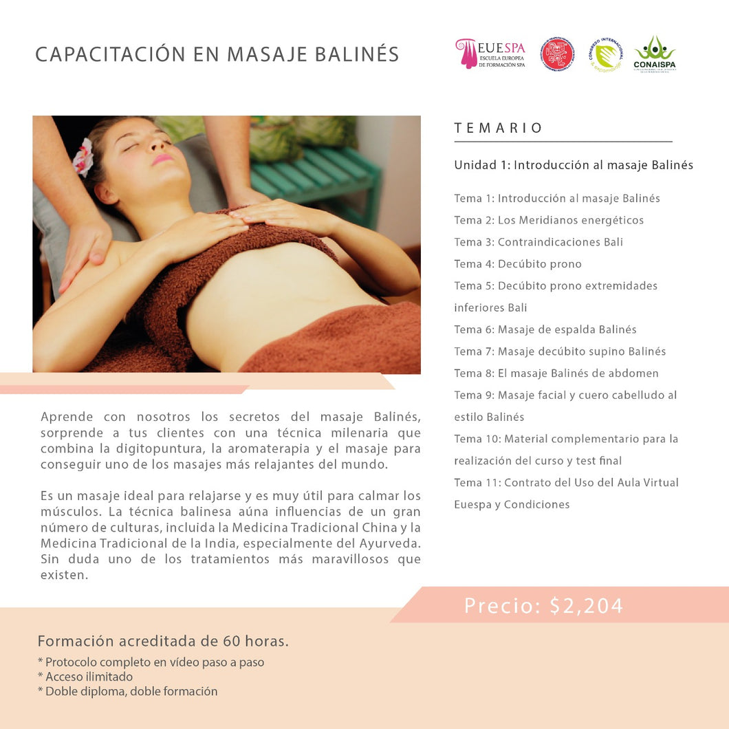 Capacitación En Masaje Balinés