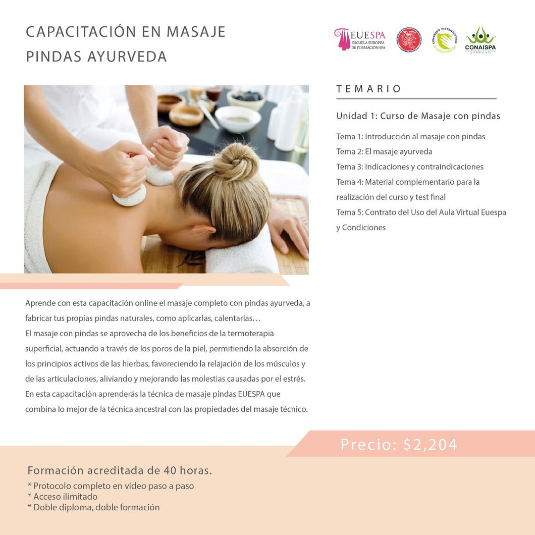 Capacitación En Masaje Pindas Ayurveda